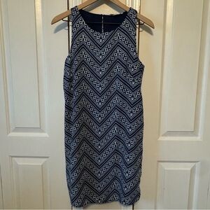 Pink Rose Women’s Blue & White Patterned Tank Top Dress Size Medium